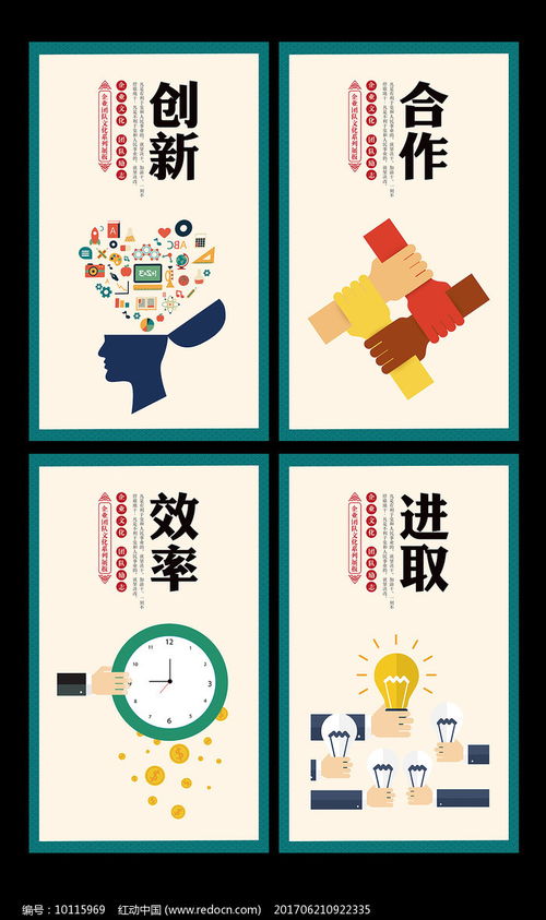 矢量創意企業文化展板 數字文化創意內容應用服務新標桿